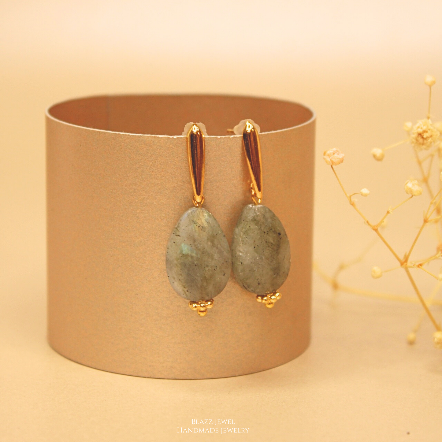 Labradorita Gota Facetada & base de Palito