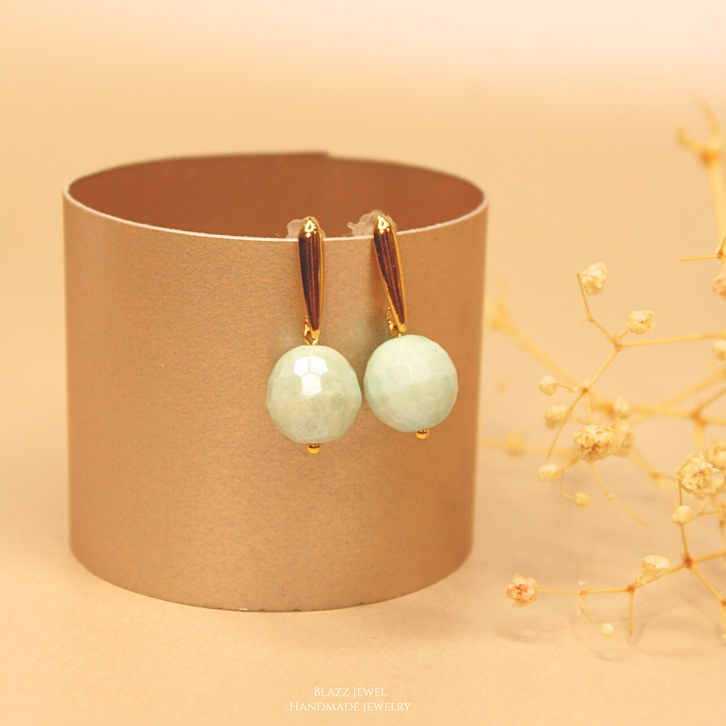 Arete Amazonita & base de palito