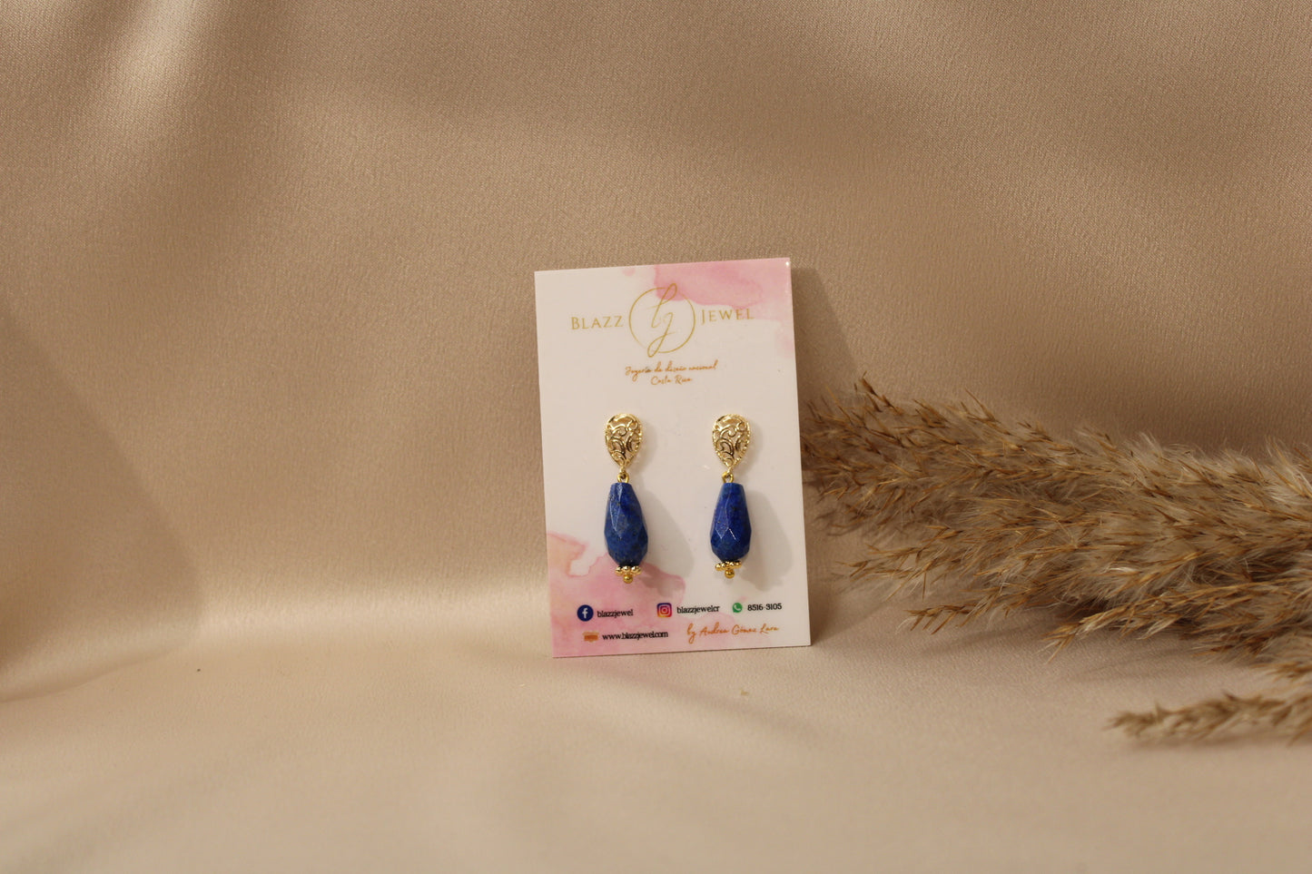 Lapislázuli gota & base de gota labrado