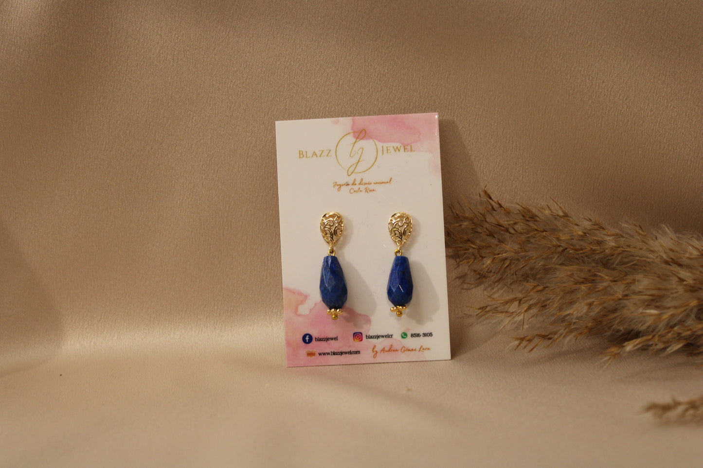 Lapislázuli gota & base de gota labrado
