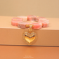 Cubo Opalo rosado & dije de corazon maxi con zirconias