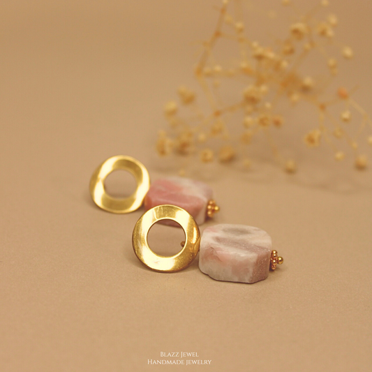 Opalo Rosado & base redonda hueca maxi