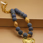 Lapislazuli & dije de Corazón Maxi