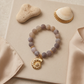Pulsera Agata Drusy con dije de caracola dorada y zirconias
