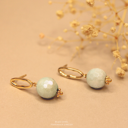 Amazonita Gota & base ovalada hueca