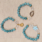 Set de 3 Pulseras de Jade Malasia y Cristales con Dijes Marinos