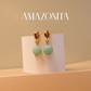 Amazonita 12mm Frosted & base gota 24k