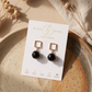 Aretes de Ónix Negro Facetado con Base Cuadrada