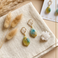 Aretes de Gota de Amazonita Facetada con Base de Gota con Zirconias