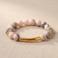 Pulsera de Jaspe Pastel 10 mm con Enlace de Tubo Dorado