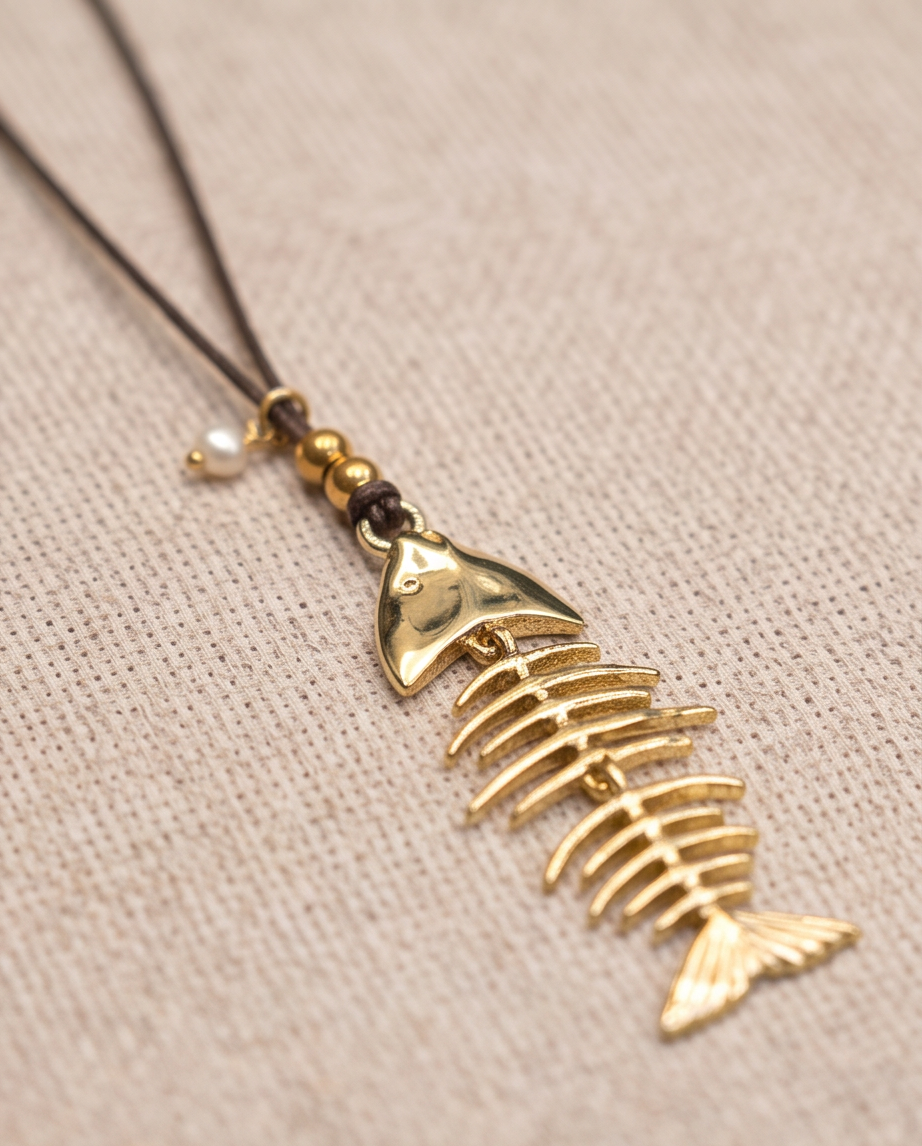 Collar Boho Dije Pez brillante