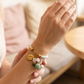 Pulsera Bangle Trenzada de Cuero Natural con Charms Mix & Match