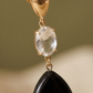 Aretes de Ónix en Gota Facetada con Cristal y Zirconias