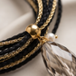 Collar de Cordón Roma con Dije de Cristal en Forma de Gota