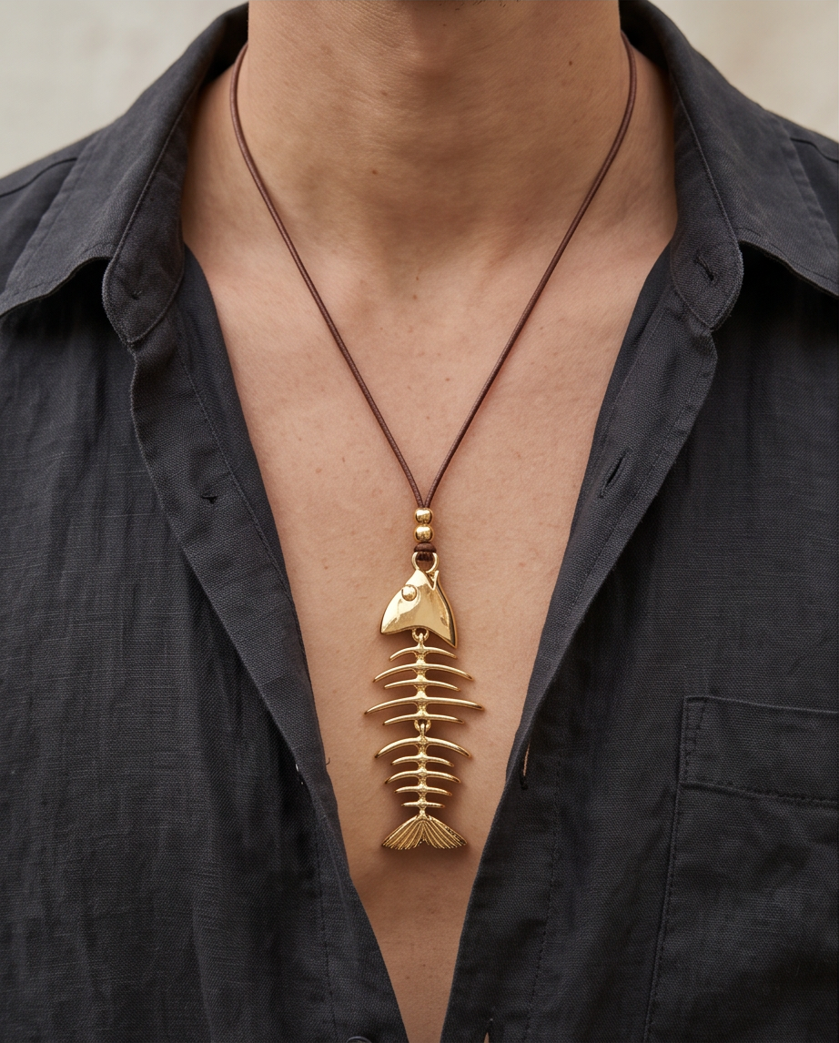 Collar Boho Dije Pez brillante