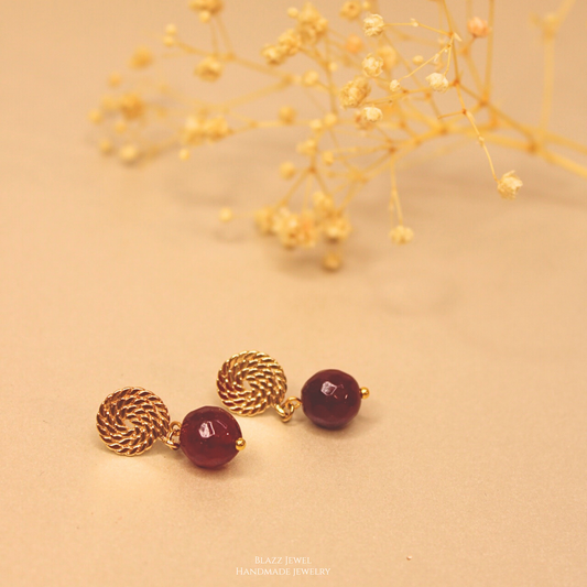 Jade Rojo 12mm & base espiral