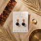 Aretes de Ónix Negro Facetado con Base de Gota Labrada