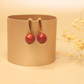 Aretes en Jaspe Rojo con base de palito.