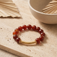 Pulsera elástica de ágata terracota facetada de 12 mm