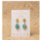 Aretes de Gota de Amazonita Facetada con Base Redonda Labrada y Mini Zirconias