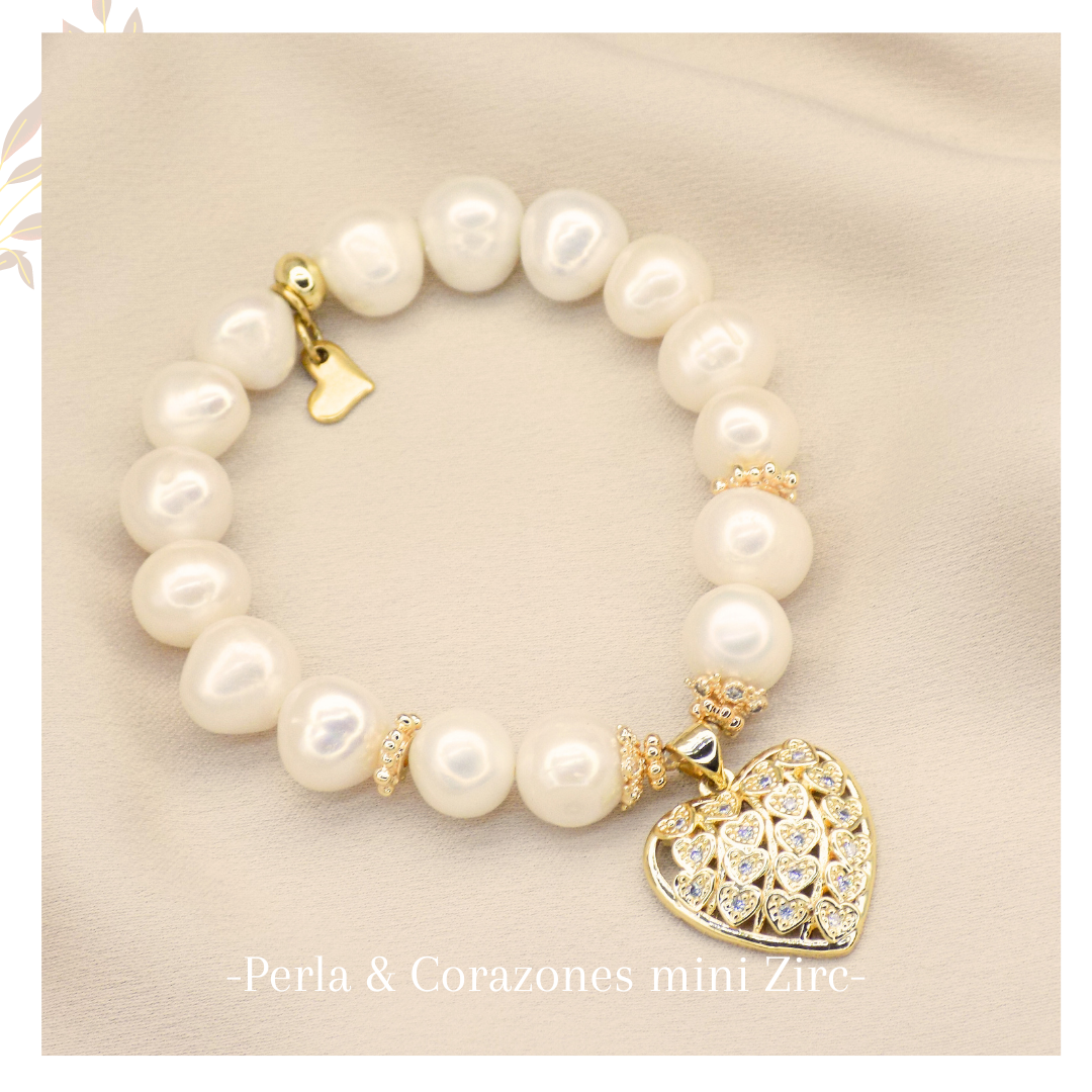 Perla 10mm AAA - DIje de corazon y mini corazones