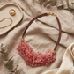 Collar Babero de Cuarzo Cherry Natural y Cuero