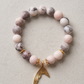 Pulsera de Jaspe Pastel 10 mm con Dije de Cola de Sirena