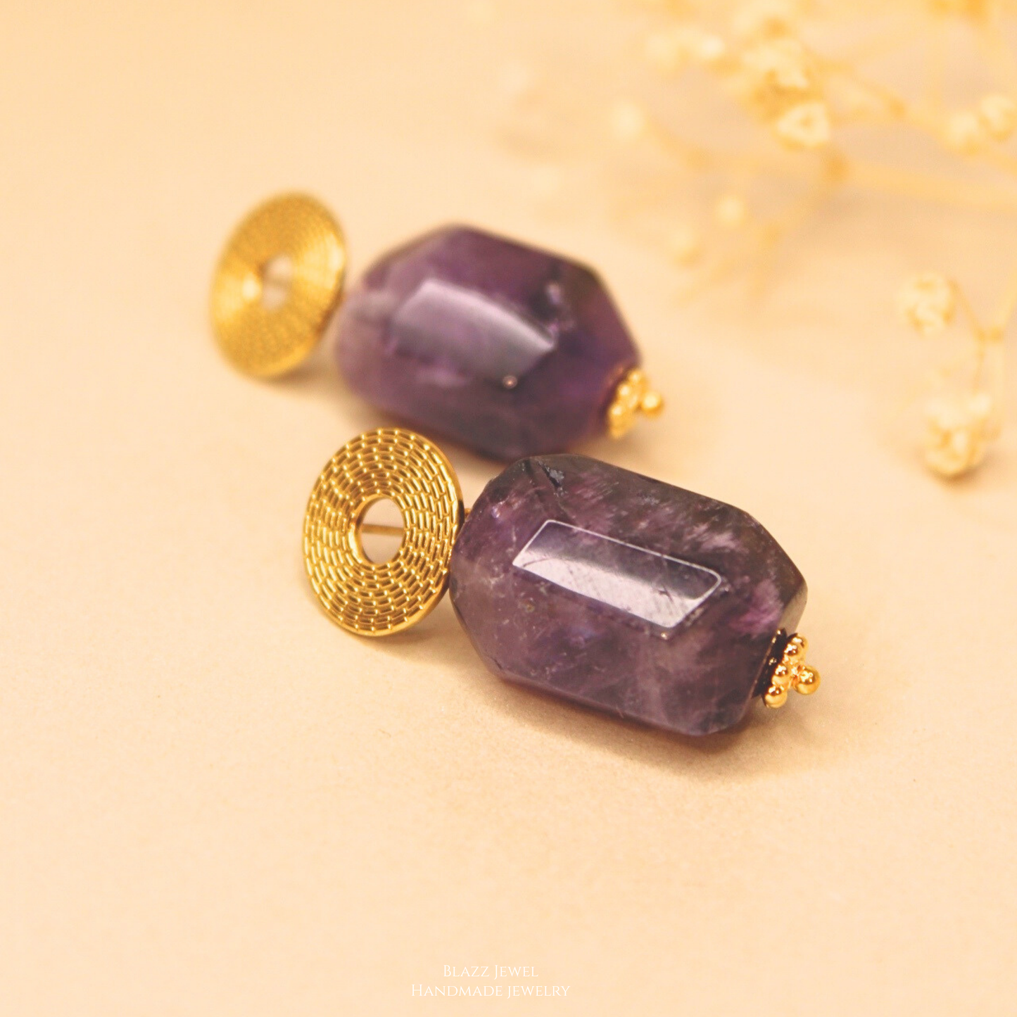 Amatista Cabuchon & base de espiral