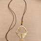 Collar Boho Dije Esqueleto Pez Oro Mate