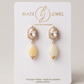 Aretes de Jade Amarillo en Gota con Base Fiesta de Zirconias
