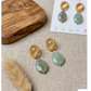Aretes Aire de Gota de Amazonita Facetada con Base Ovalada