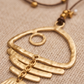 Collar Boho Dije Esqueleto Pez Oro Mate