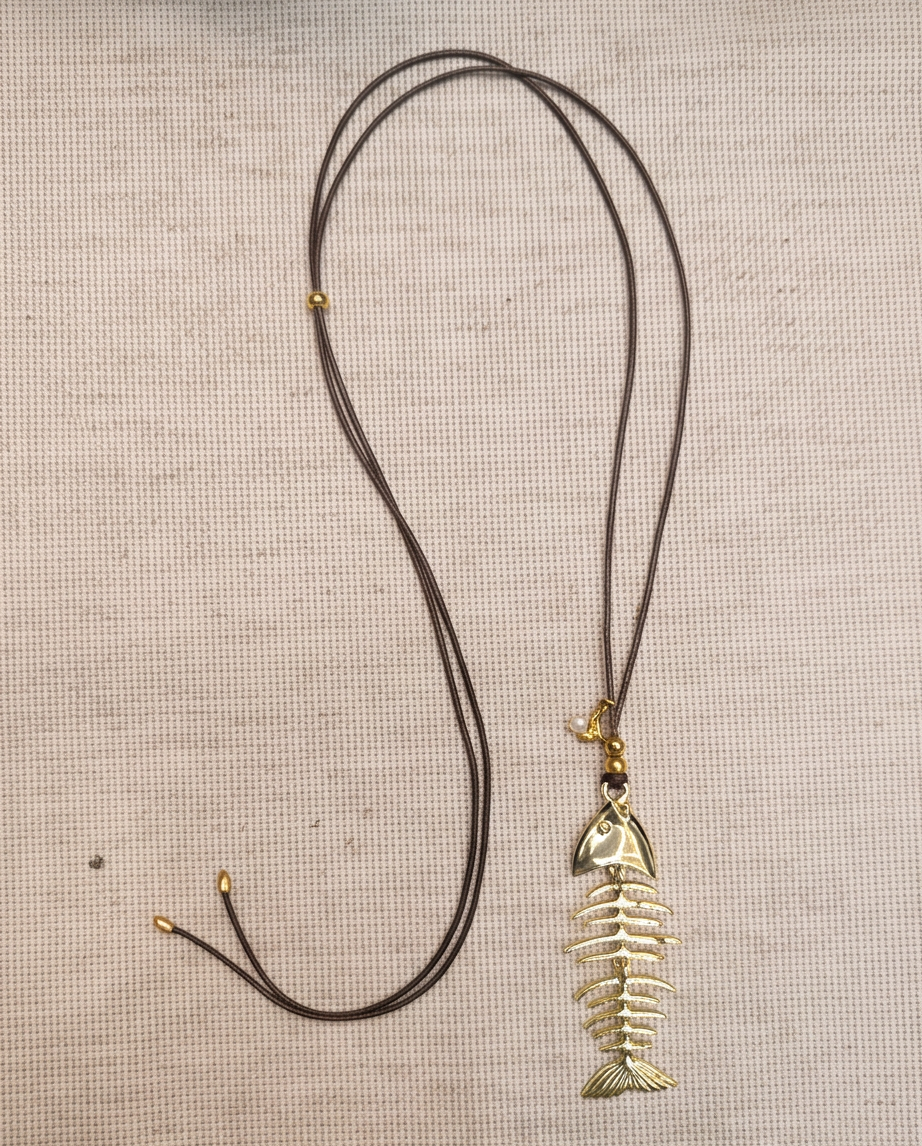 Collar Boho Dije Pez brillante