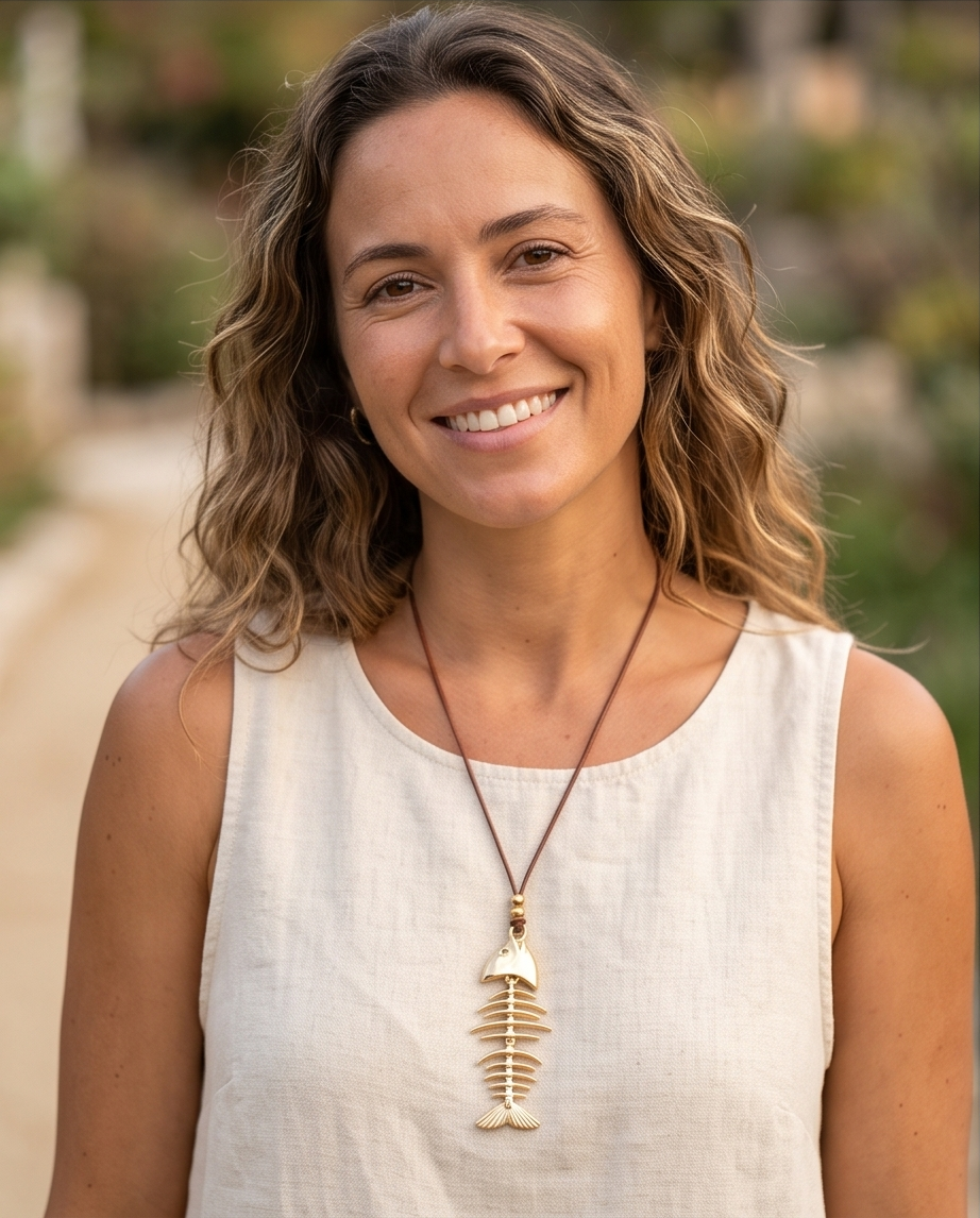Collar Boho Dije Pez brillante