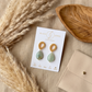 Aretes Aire de Gota de Amazonita Facetada con Base Ovalada