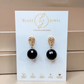 Aretes de Ónix Negro Facetado con Base de Gota Labrada