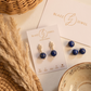 Aretes de Lapislázuli Liso con Base de Espiga con Zirconias