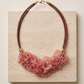 Collar Babero de Cuarzo Cherry Natural y Cuero