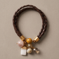 Pulsera de Cuero Trenzado Mix & Match con Charms de Piedras Naturales