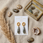 Aretes Aire de Gota Maxi de Labradorita Facetada con Base Ovalada Texturizada