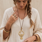 Collar Boho Dije Esqueleto Pez Oro Mate