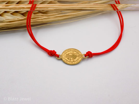 Pulsera Hilo rojo con San Benito